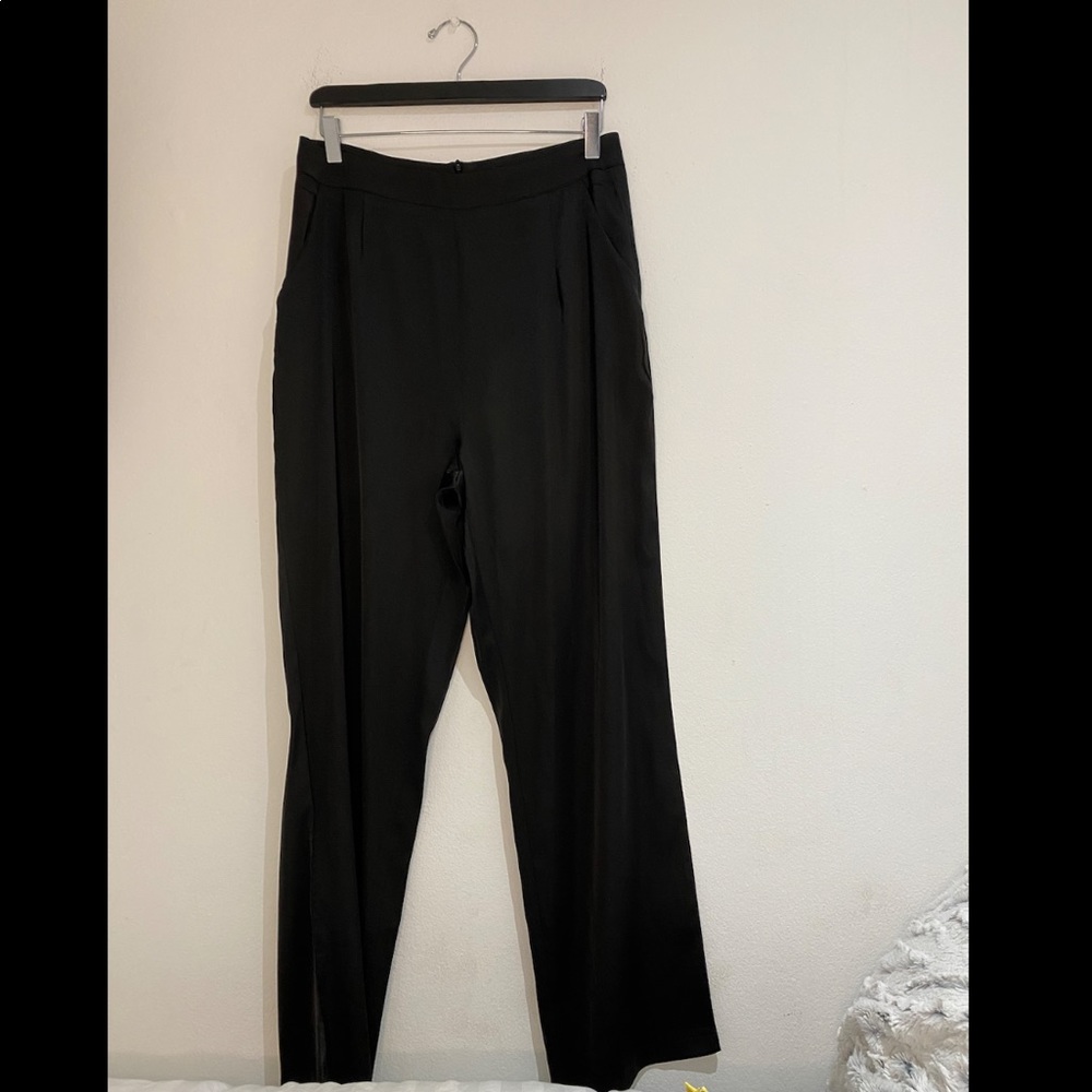 Black satin elegant pant